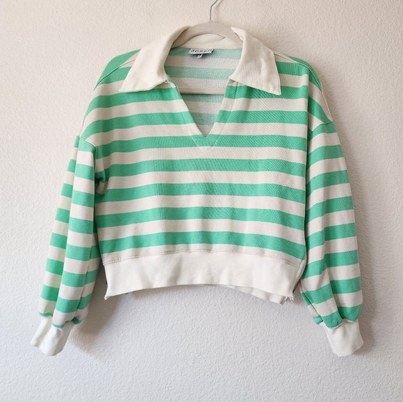 The GREii Striped Polo Sweatshirt S - Picture 2 of 6